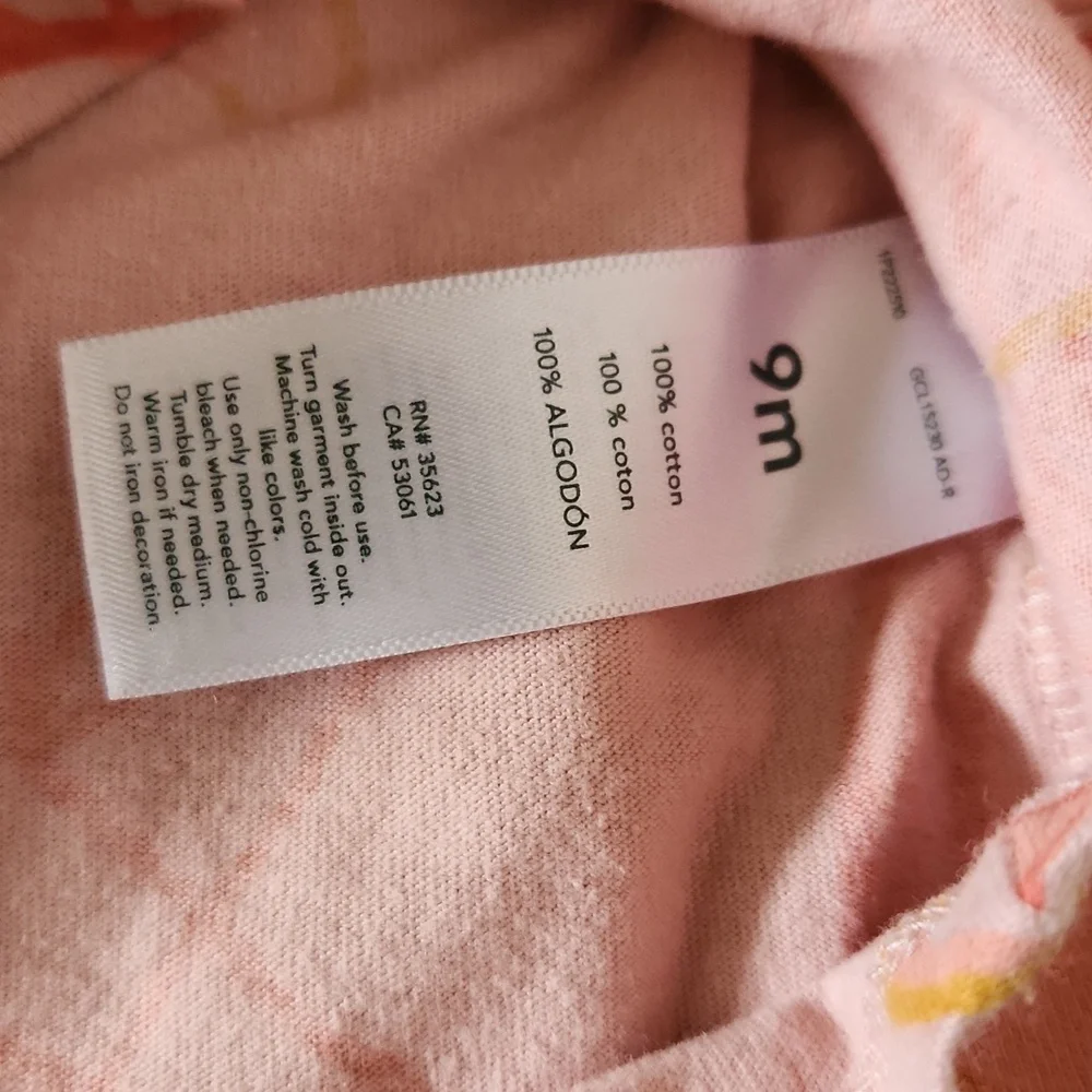 Carter's Baby girl romper 9 months peach orange color